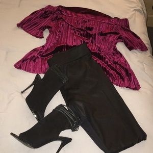 Off the shoulders top, Burgundy, Size L